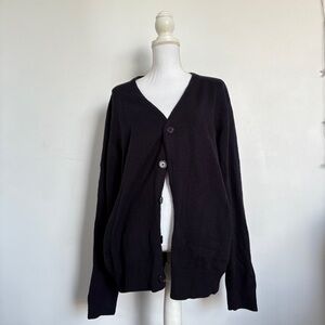Vintage navy knit cardigan.